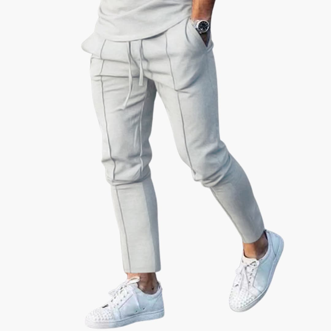 Casual herenbroek met elastische taille en zijzakken