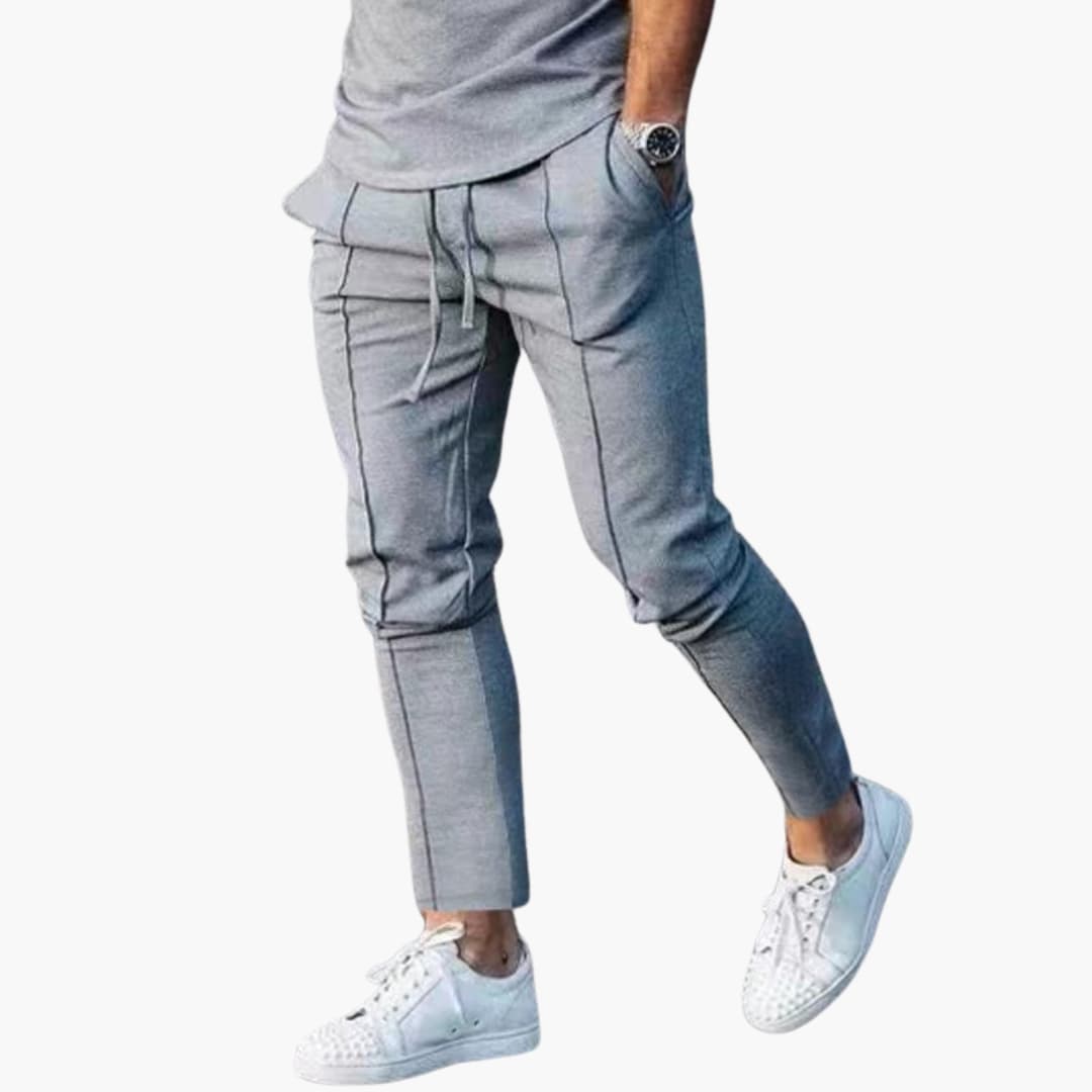 Casual herenbroek met elastische taille en zijzakken