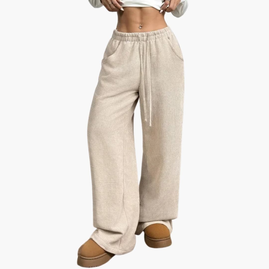 Cordhosen mit hoher Taille für Damen, lässiger Schnitt