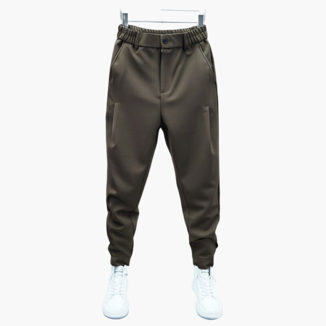 Pantalon homme à taille élastiquée et jambes droites