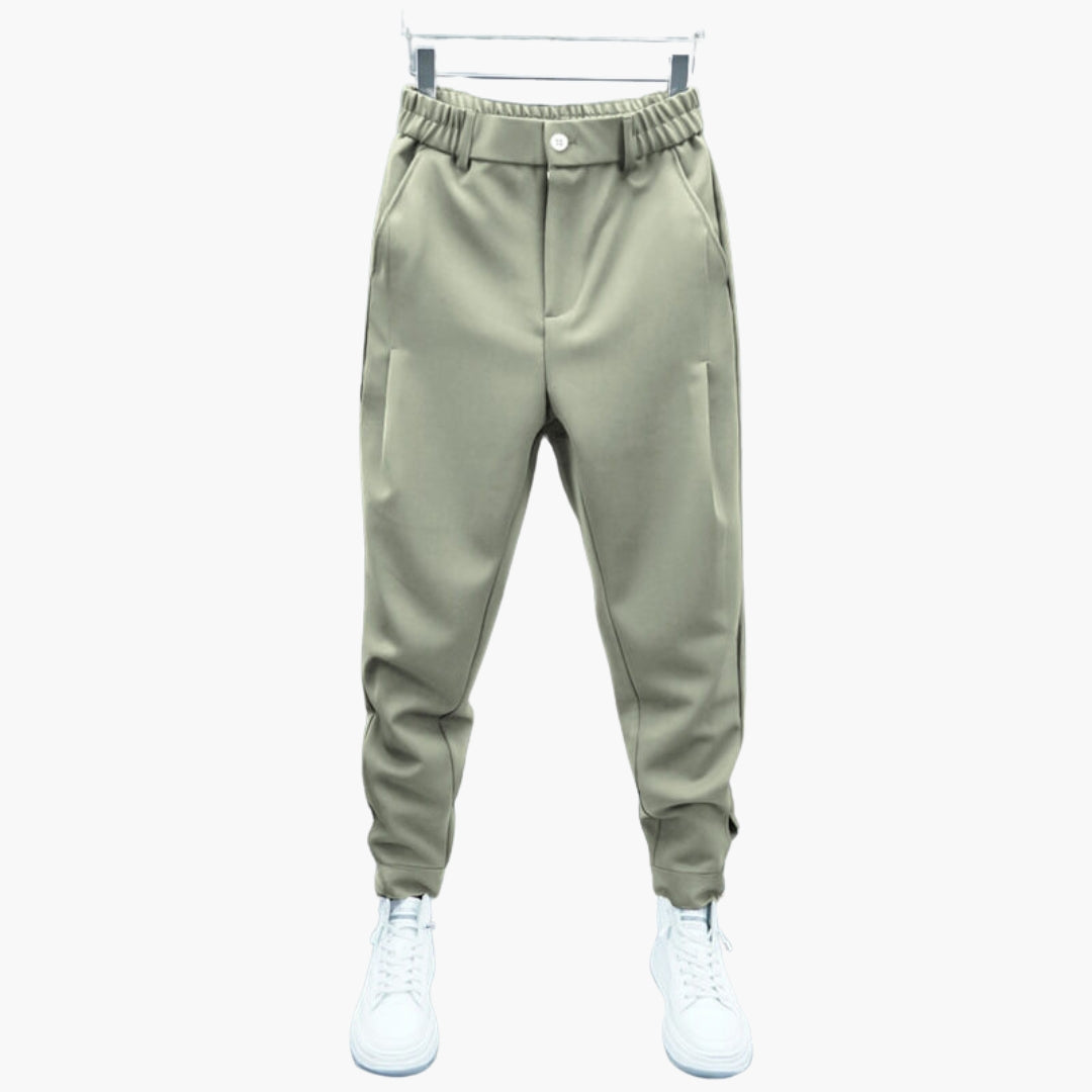 Pantalon homme à taille élastiquée et jambes droites