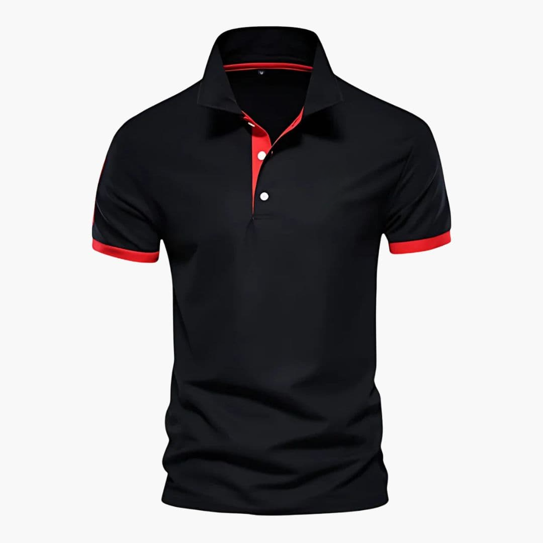 Polo homme à col contrasté et manches courtes