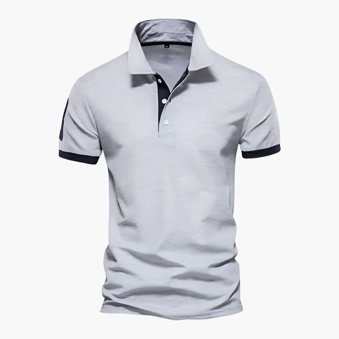 Polo homme à col contrasté et manches courtes