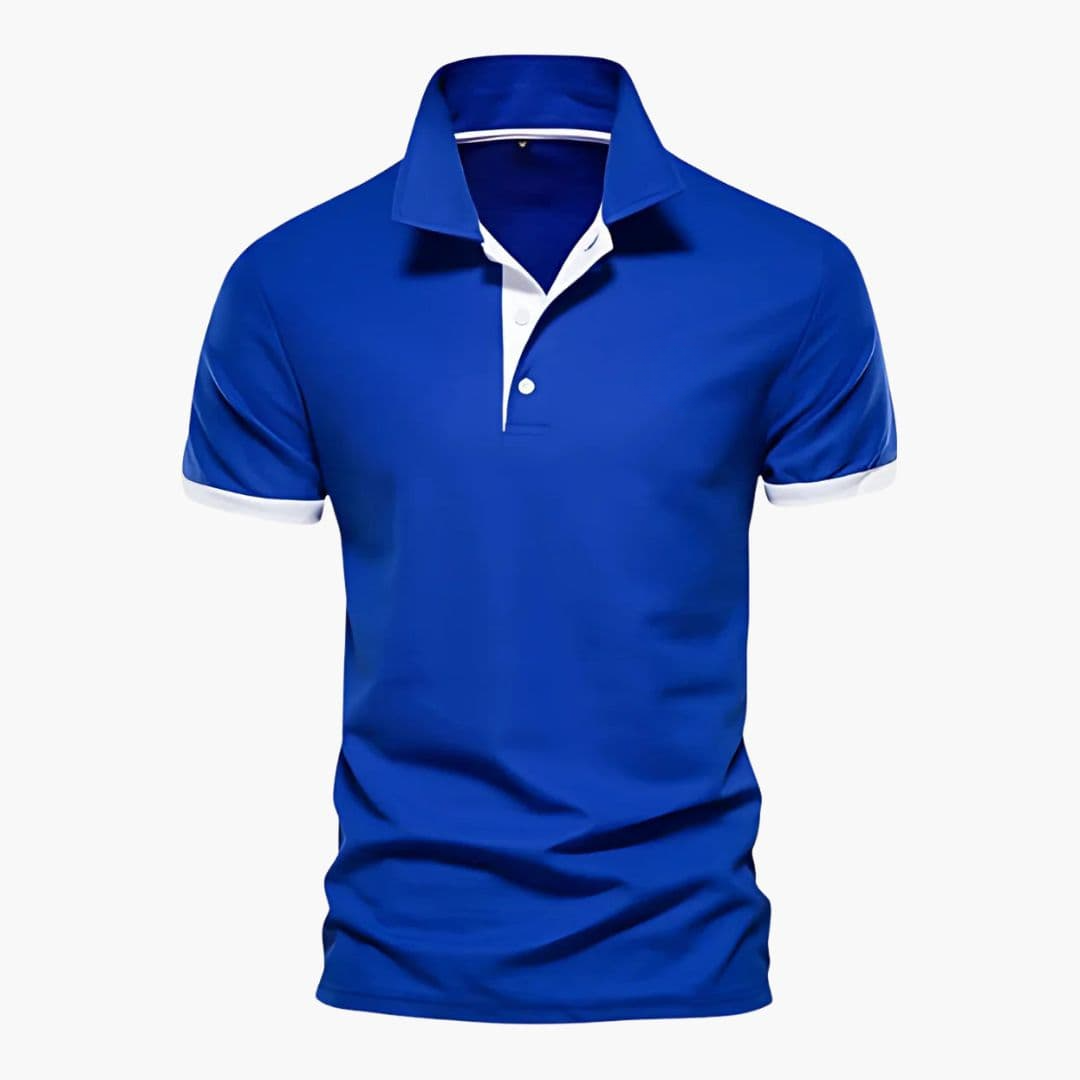 Polo homme à col contrasté et manches courtes