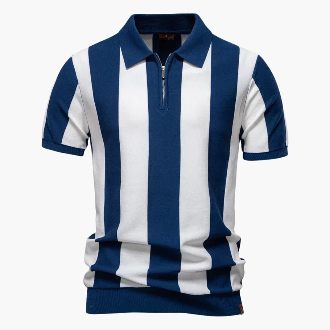 Polo pour homme à col et rayures verticales