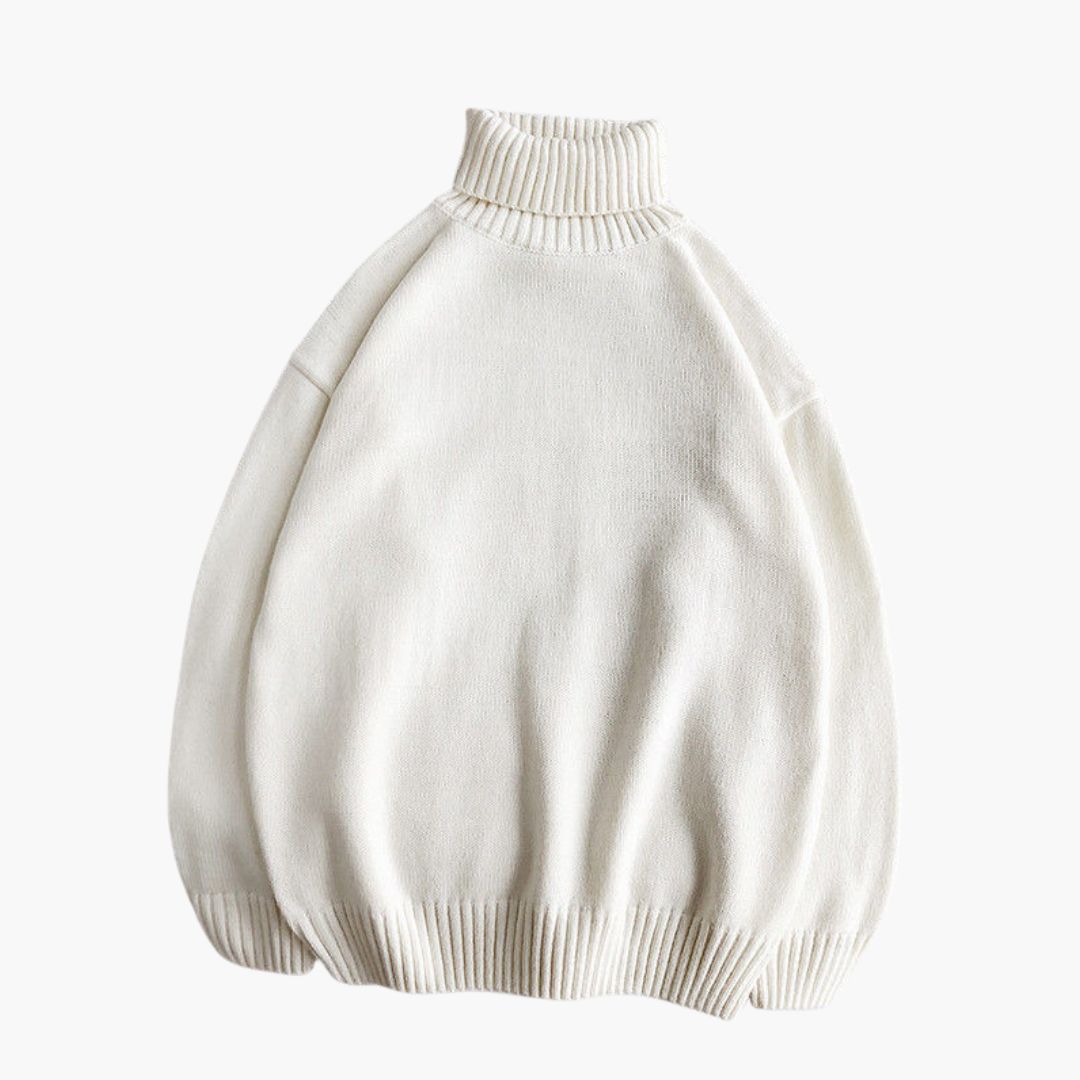 Camisola de gola alta para homem com gola canelada