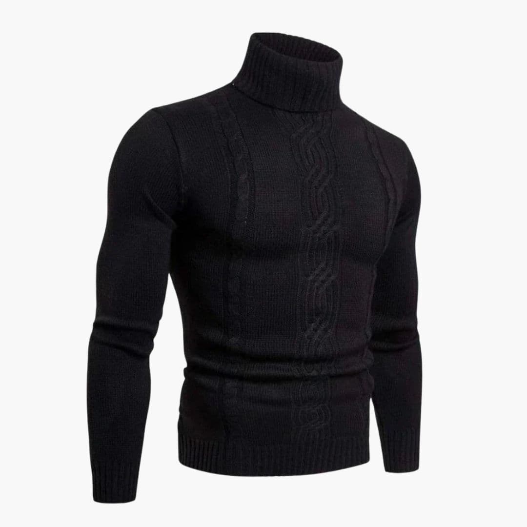 Camisola de Malha Torcida de Gola Alta para Homem