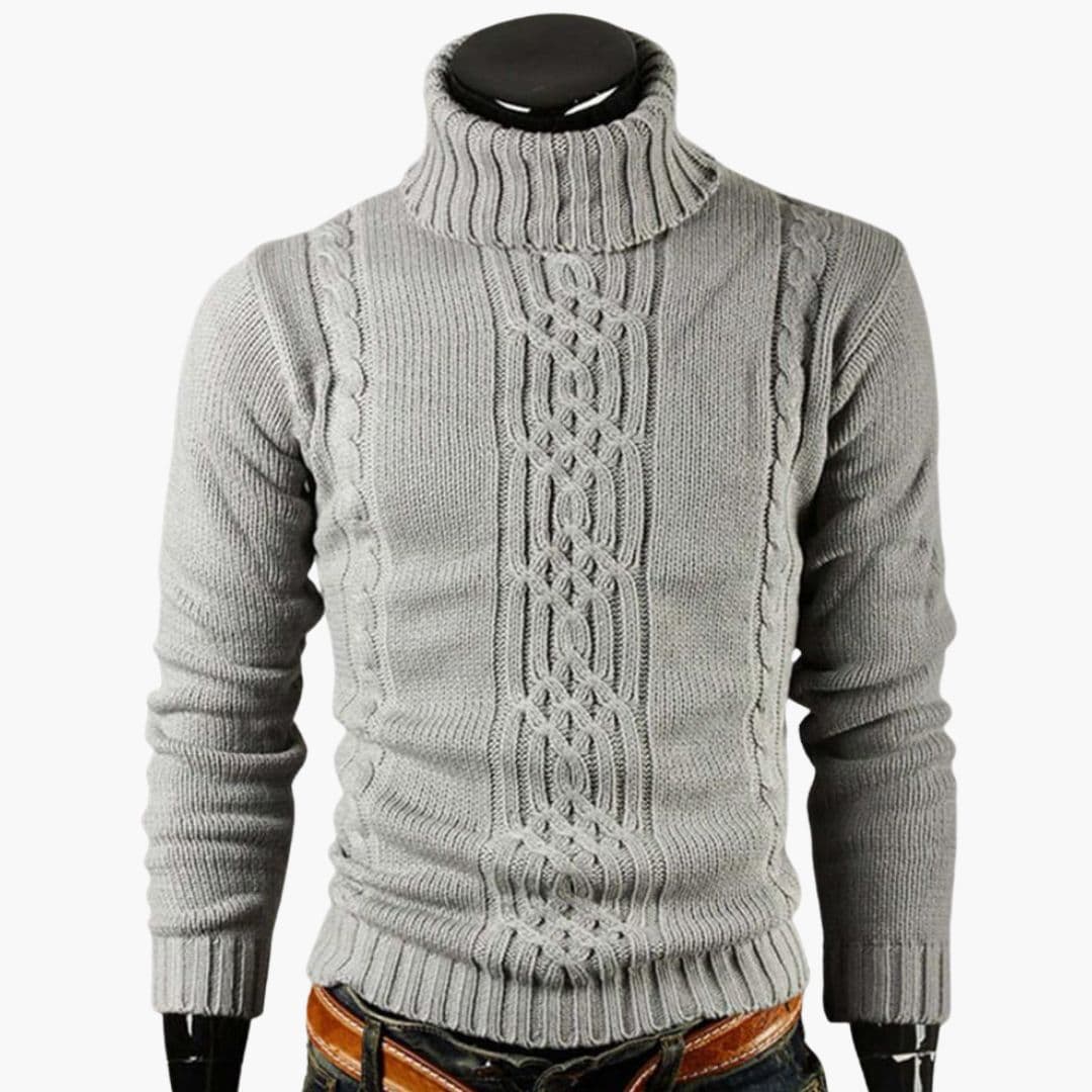 Camisola de Malha Torcida de Gola Alta para Homem