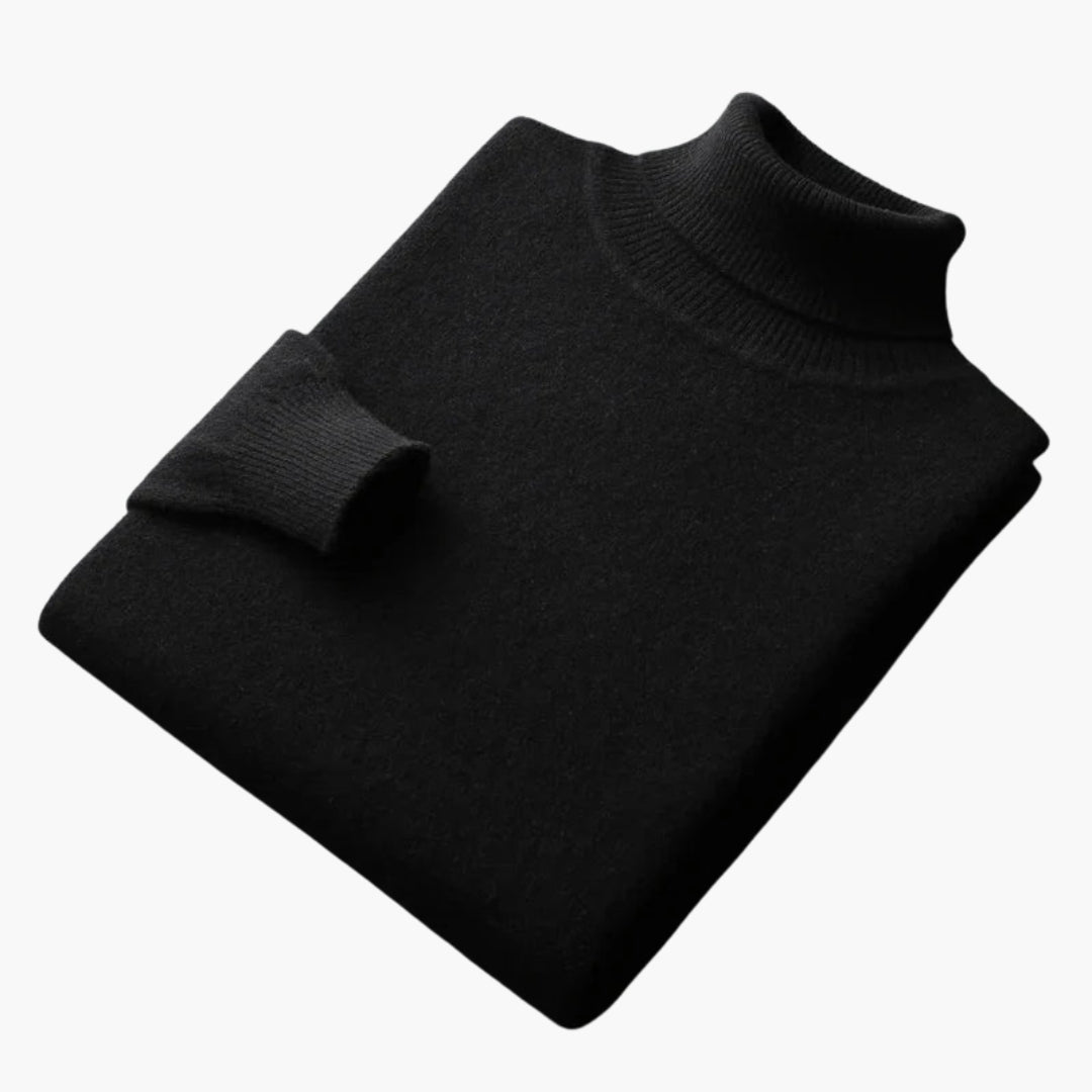 Suéter de cuello alto para hombre con mangas largas