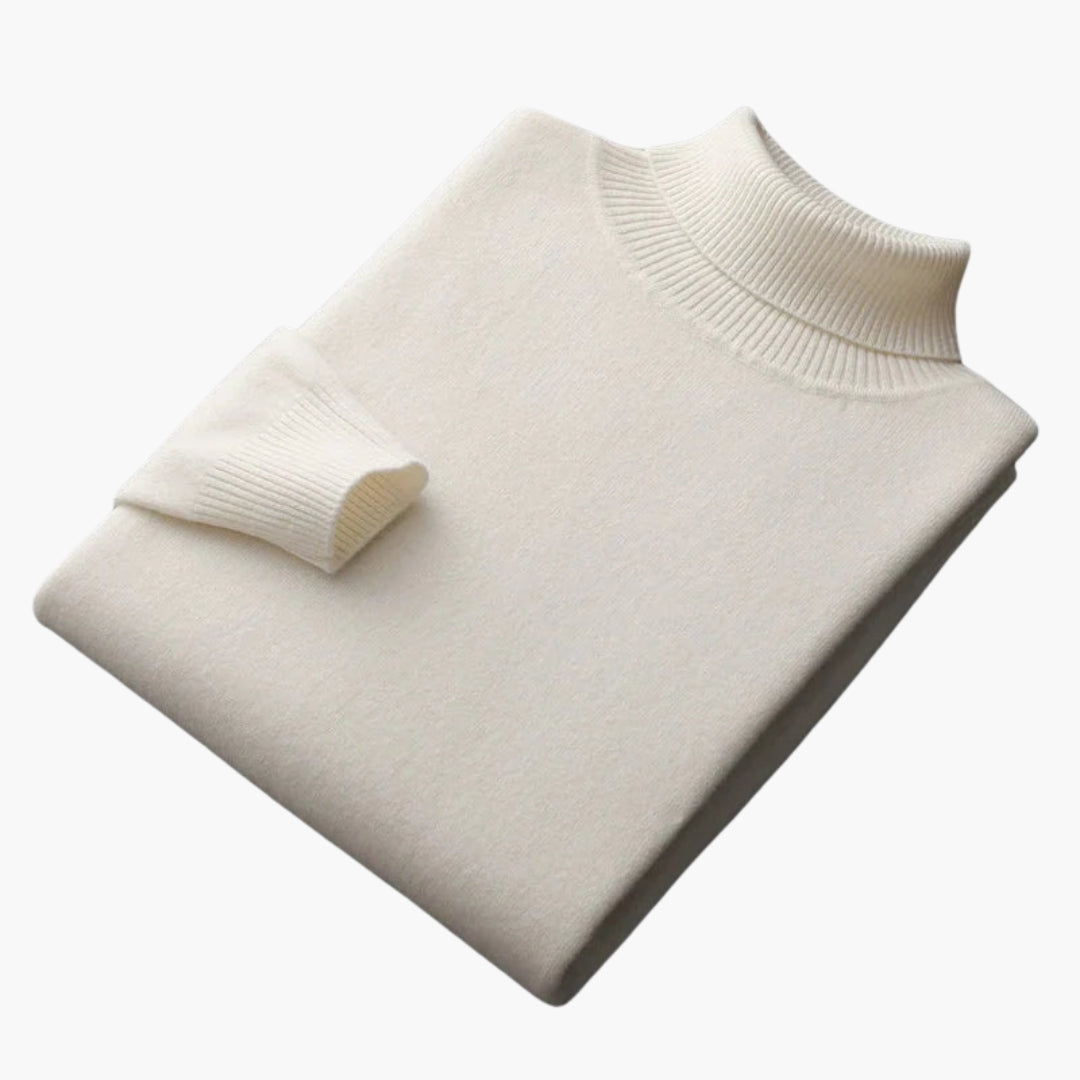 Suéter de cuello alto para hombre con mangas largas