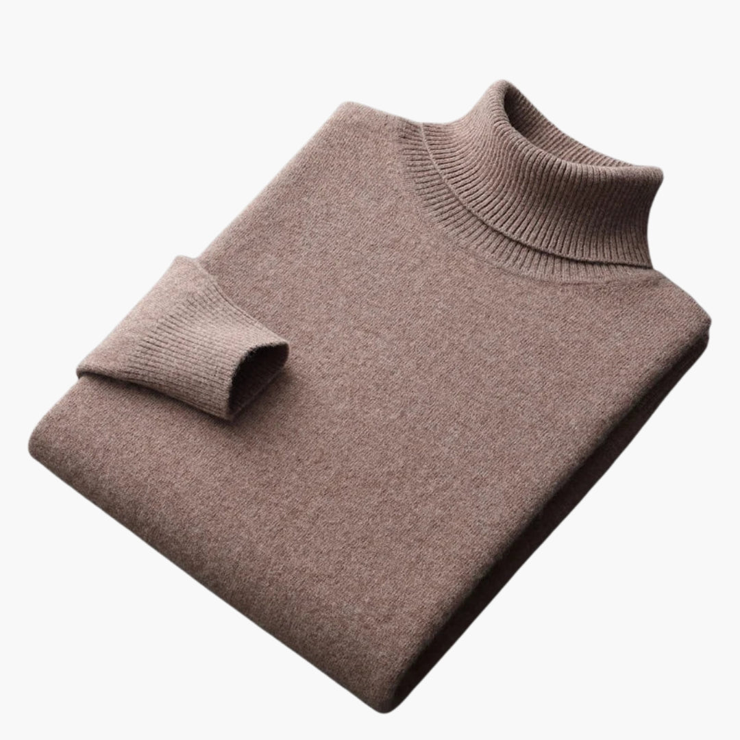 Suéter de cuello alto para hombre con mangas largas