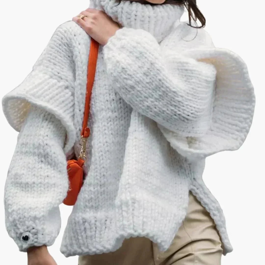 Damenpullover mit Rollkragen und langen Ärmeln