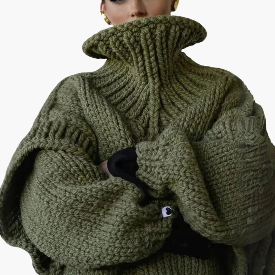 Damenpullover mit Rollkragen und langen Ärmeln