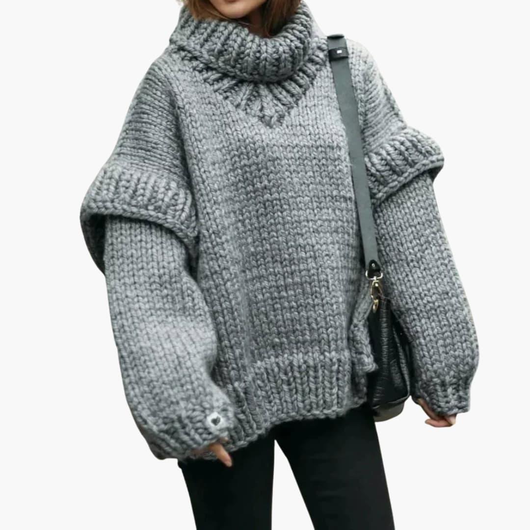 Damenpullover mit Rollkragen und langen Ärmeln