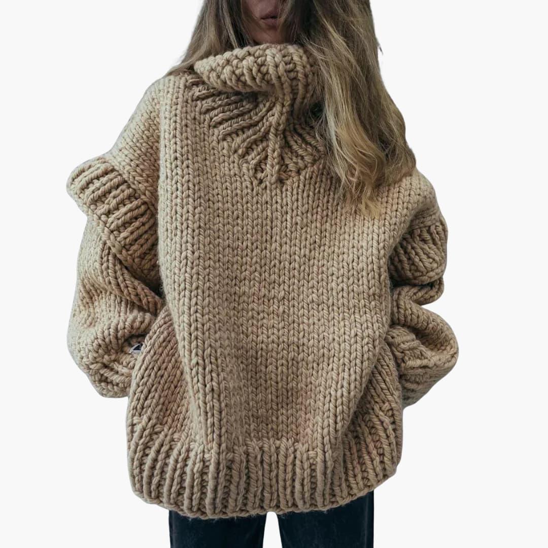 Damenpullover mit Rollkragen und langen Ärmeln