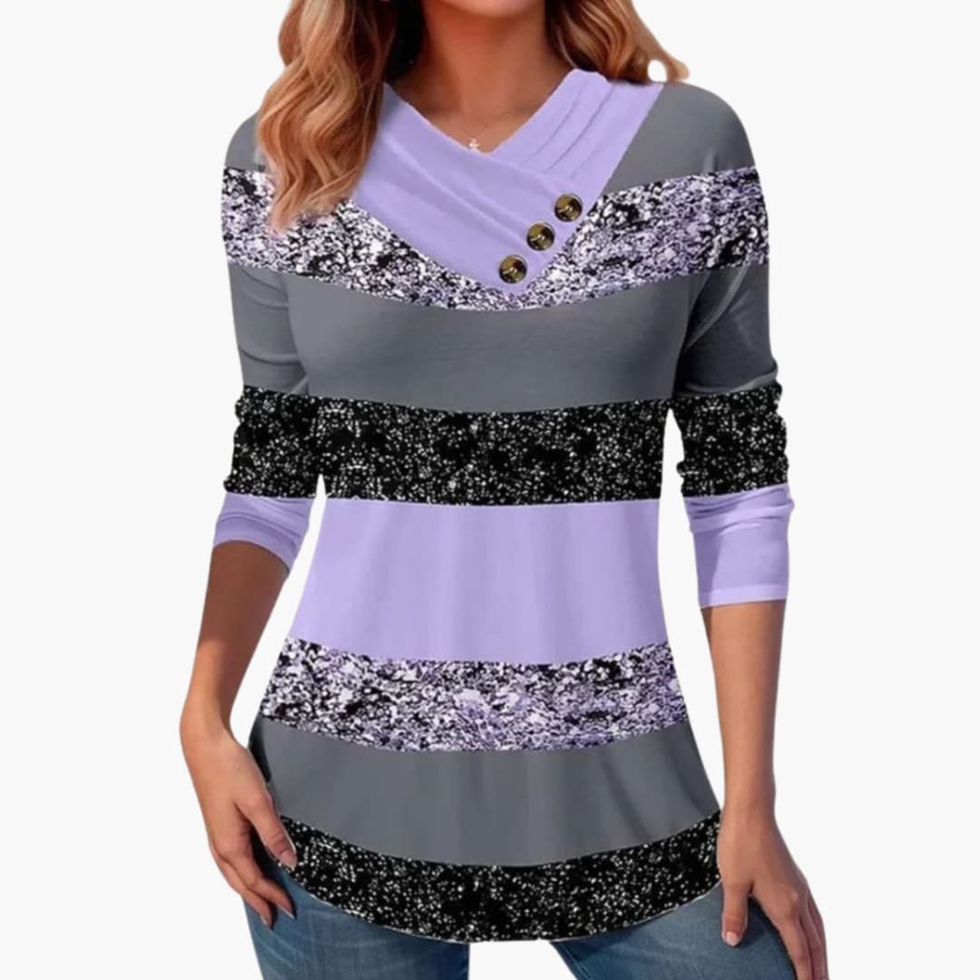 Damski sweter z dekoltem w serek z cienkiej dzianiny o eleganckim kroju