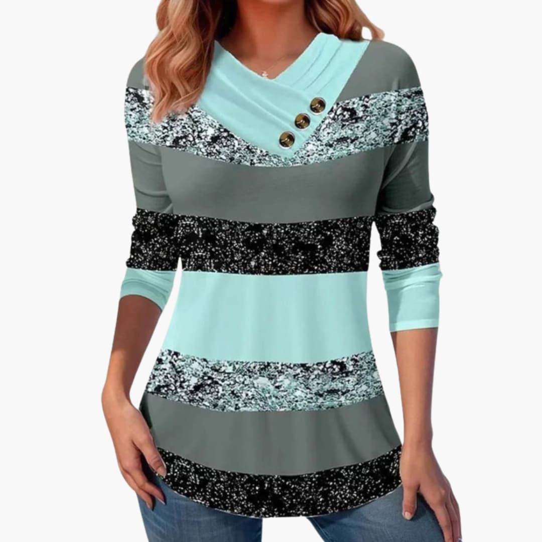 Damski sweter z dekoltem w serek z cienkiej dzianiny o eleganckim kroju