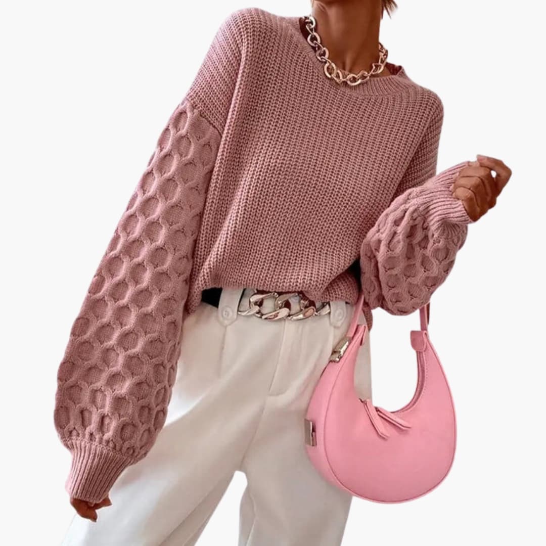Damenpullover aus Strick für den Herbst mit definierter Textur