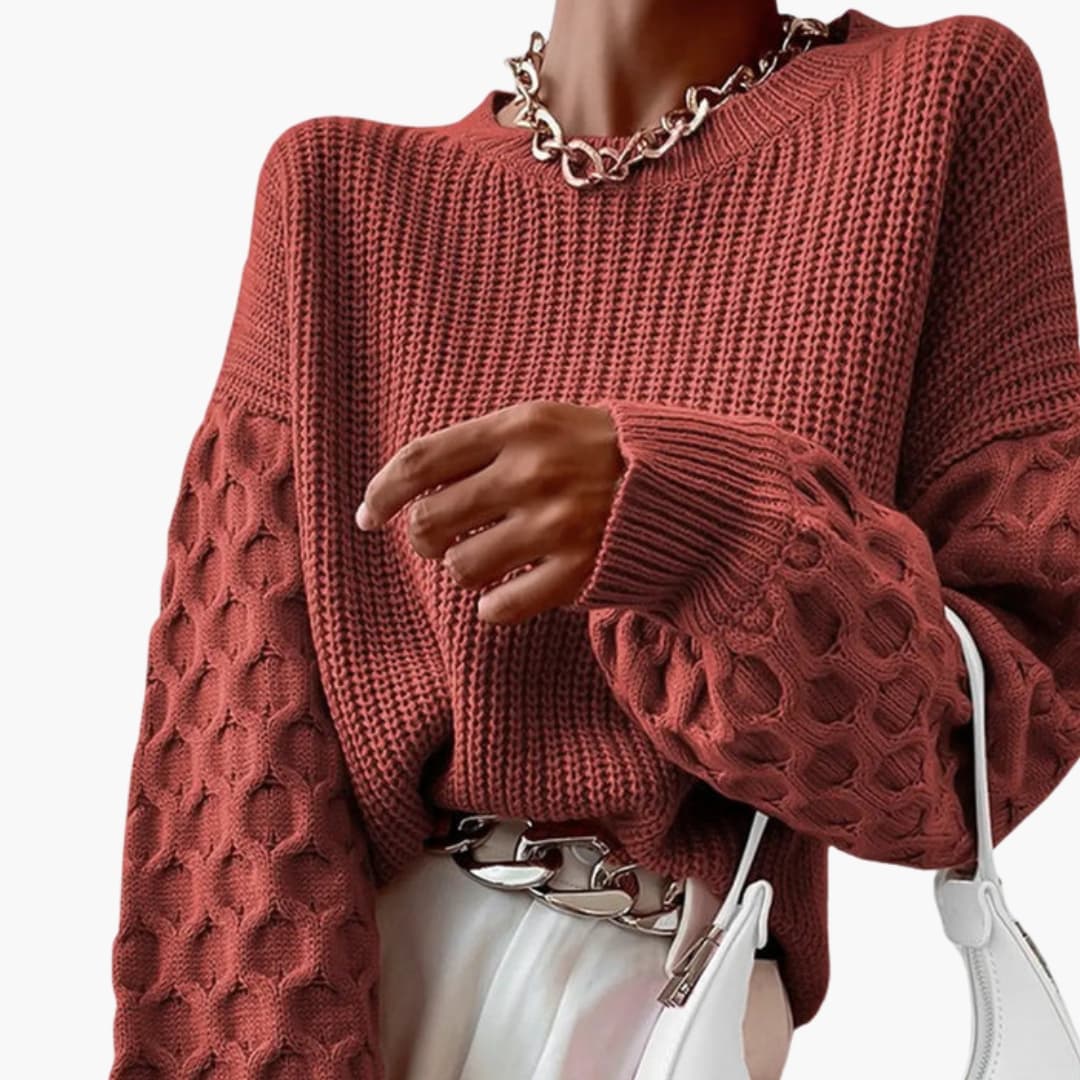 Damenpullover aus Strick für den Herbst mit definierter Textur