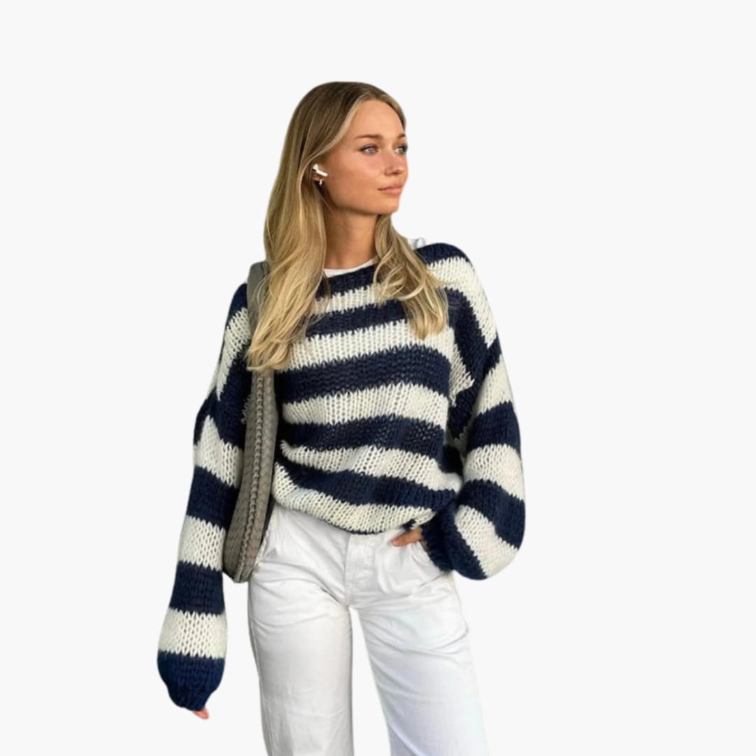 Pull femme oversize à rayures