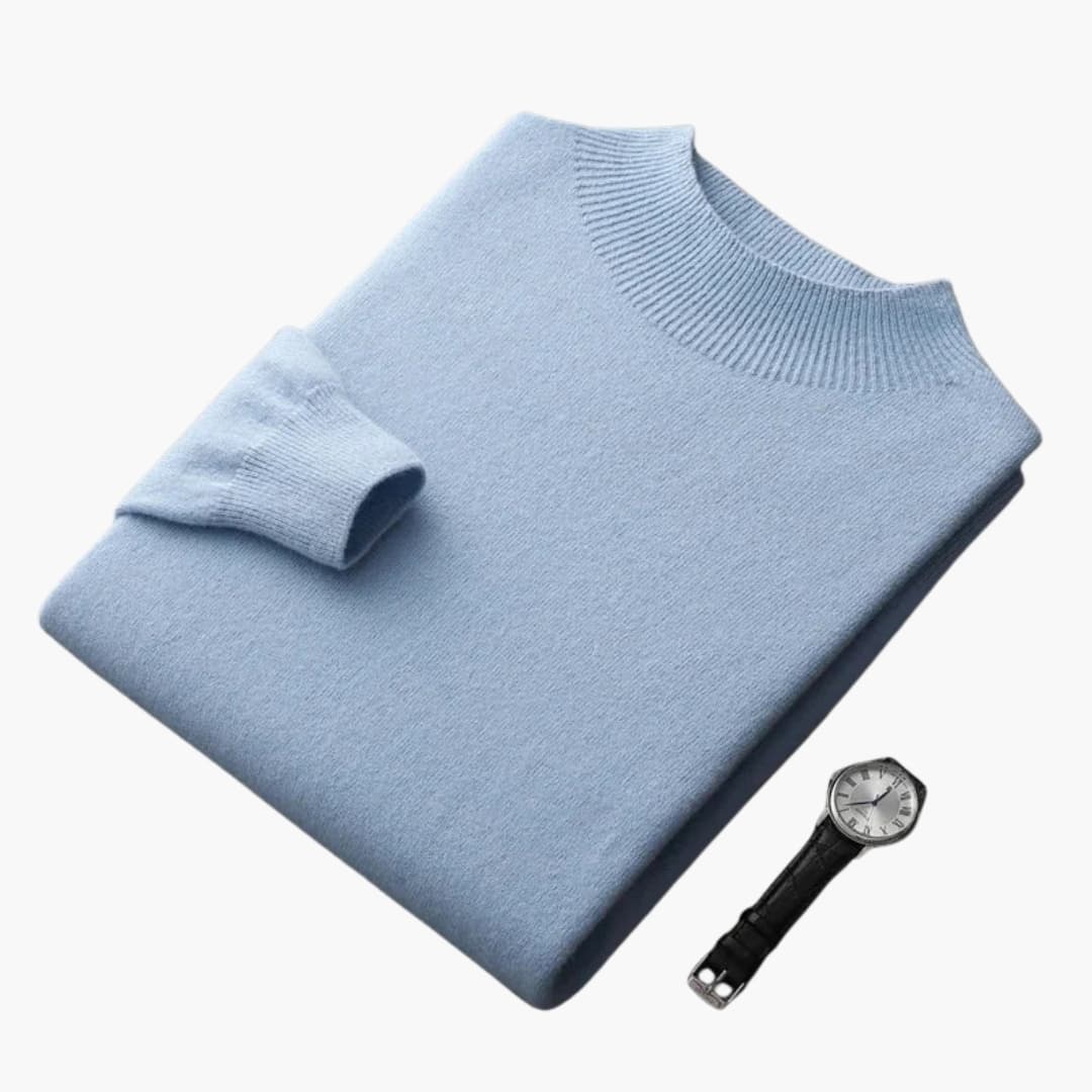 Pull homme en maille à manches longues et coupe droite