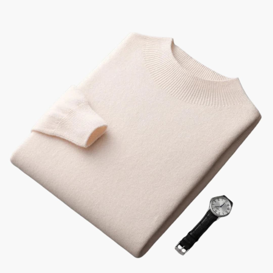 Pull homme en maille à manches longues et coupe droite