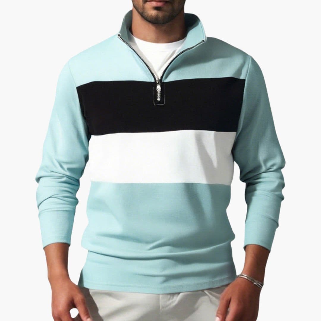 Pull homme sport à col montant et zip