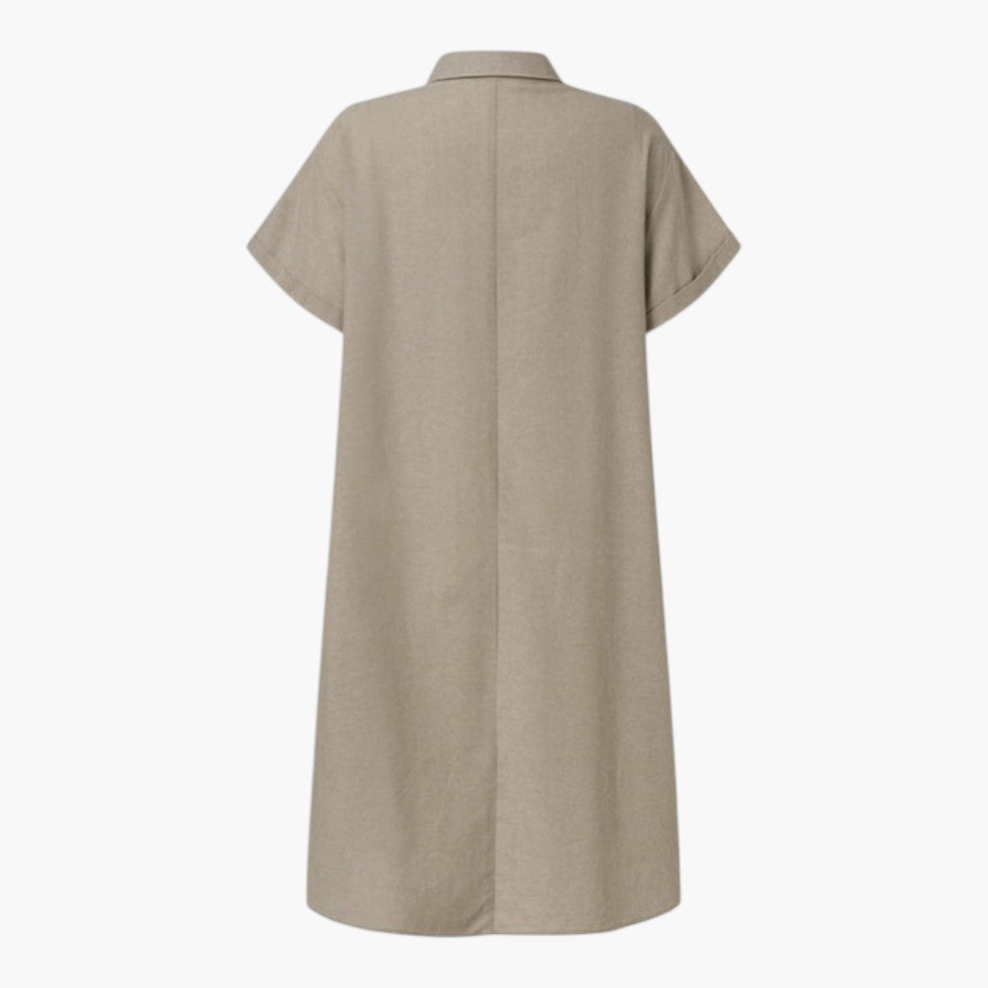 Vestito Camicia Donna con Patta di Bottoni