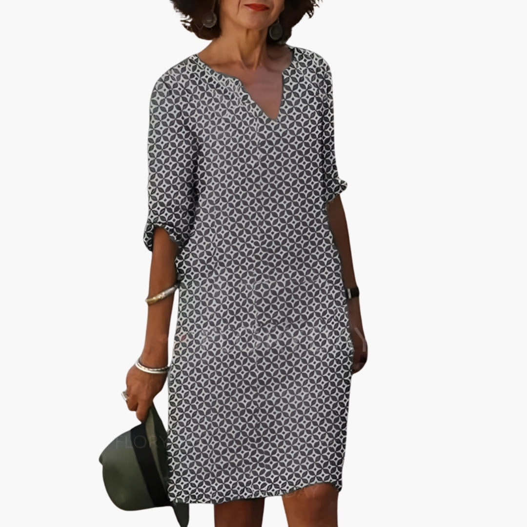 Robe Femme avec Col en V et Manches