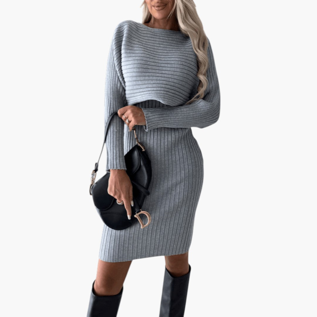 Robe de Malha para Senhora com Superfície Canelada