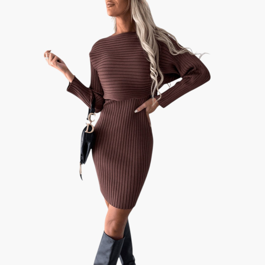 Robe de Malha para Senhora com Superfície Canelada