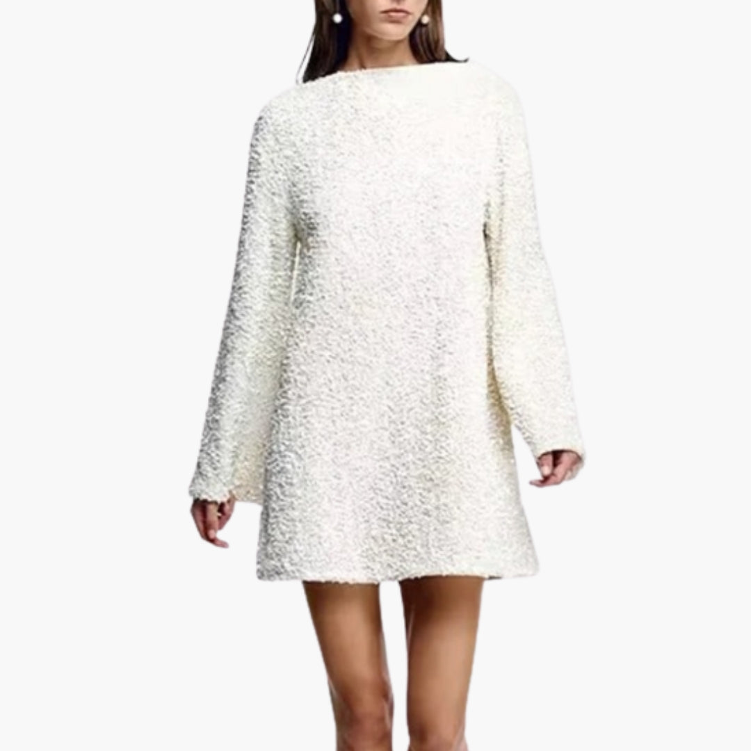 Robe Mini Femme Col Rond à Surface à Sequins