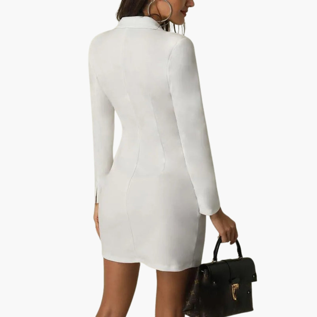 Robe blazer courte femme avec col à revers