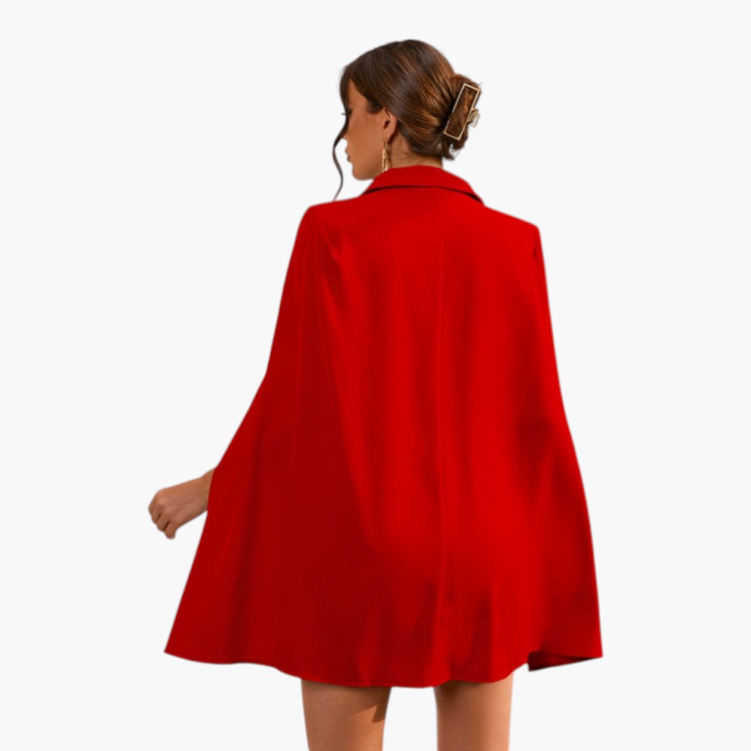 Robe blazer femme mini avec cape et ceinture
