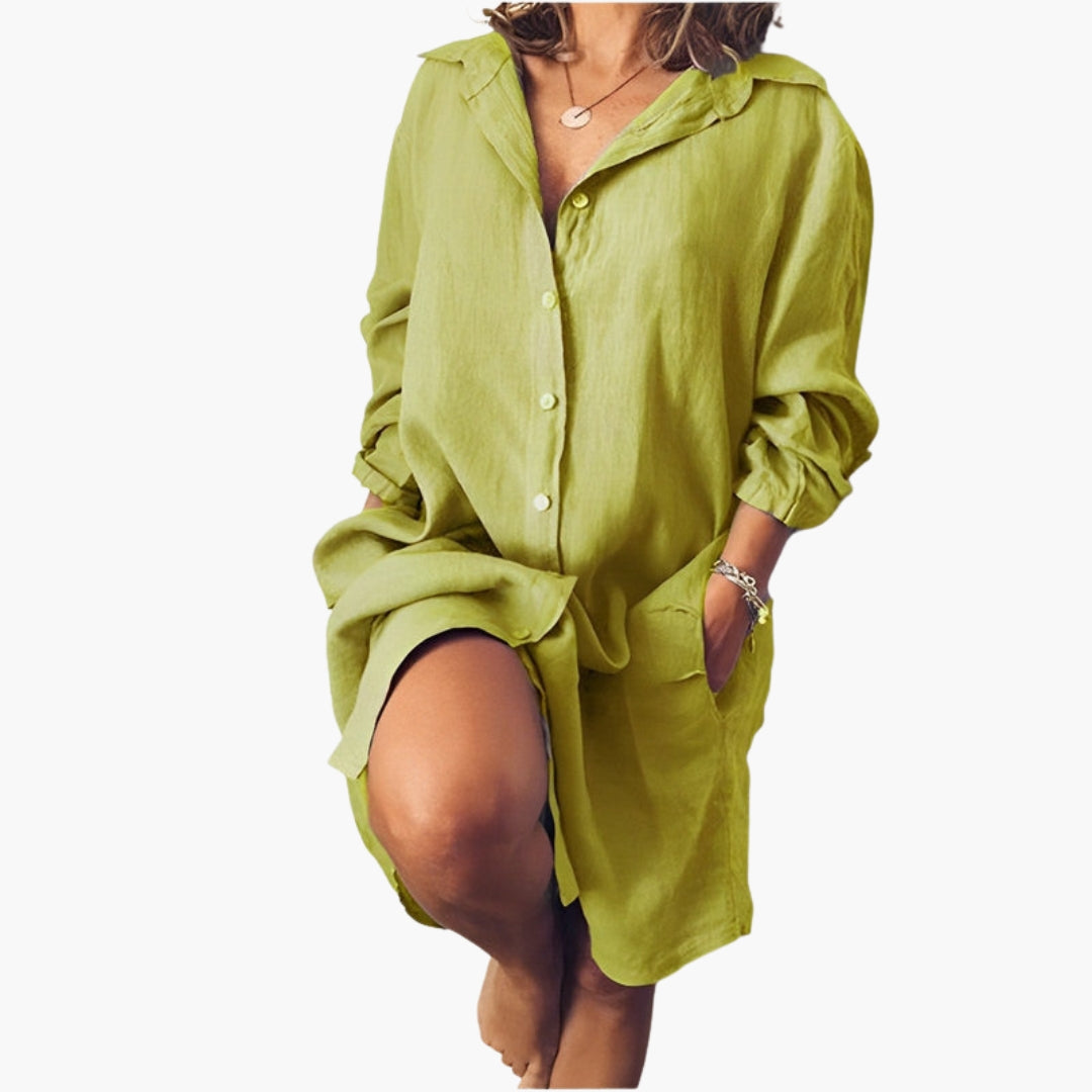 Robe chemise femme à manches longues