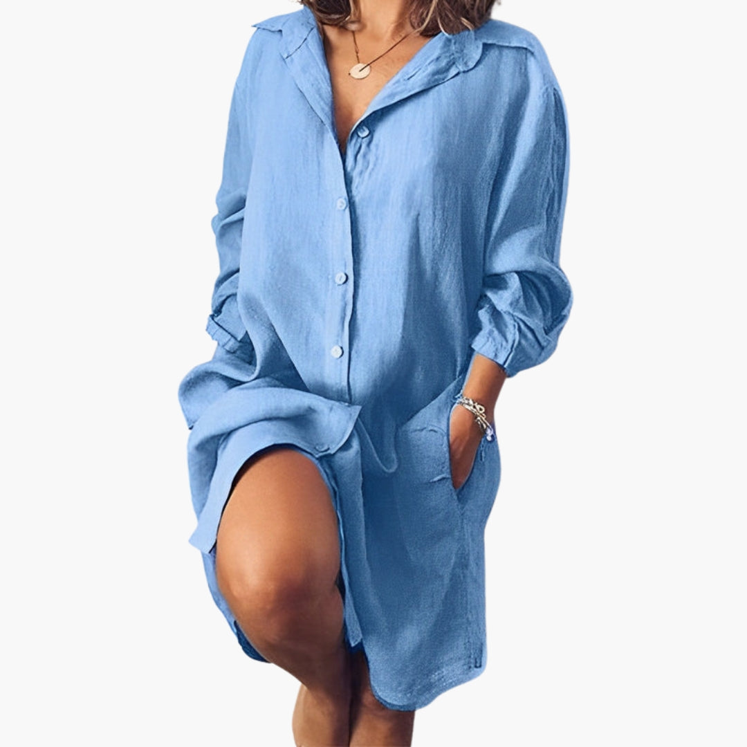 Robe chemise femme à manches longues
