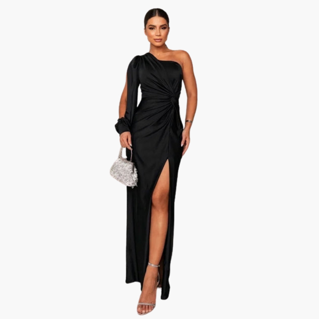 Long Evening Dress for Women with Bare Shoulder