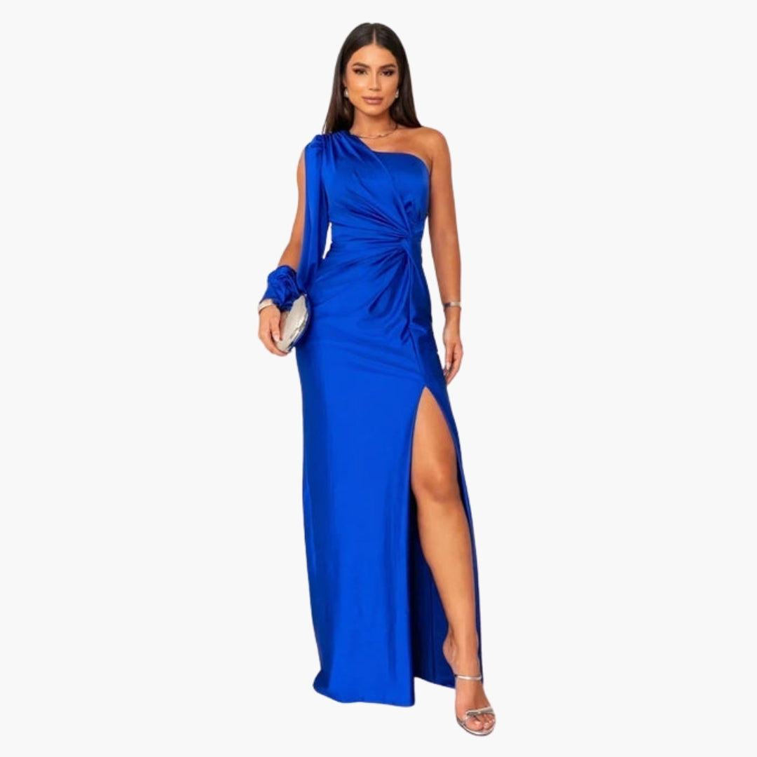 Long Evening Dress for Women with Bare Shoulder