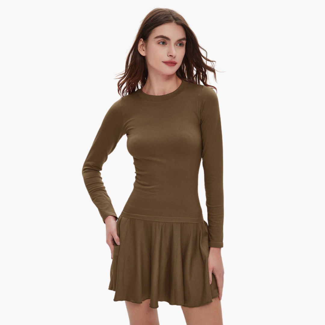 Robe femme à manches longues et jupe ample