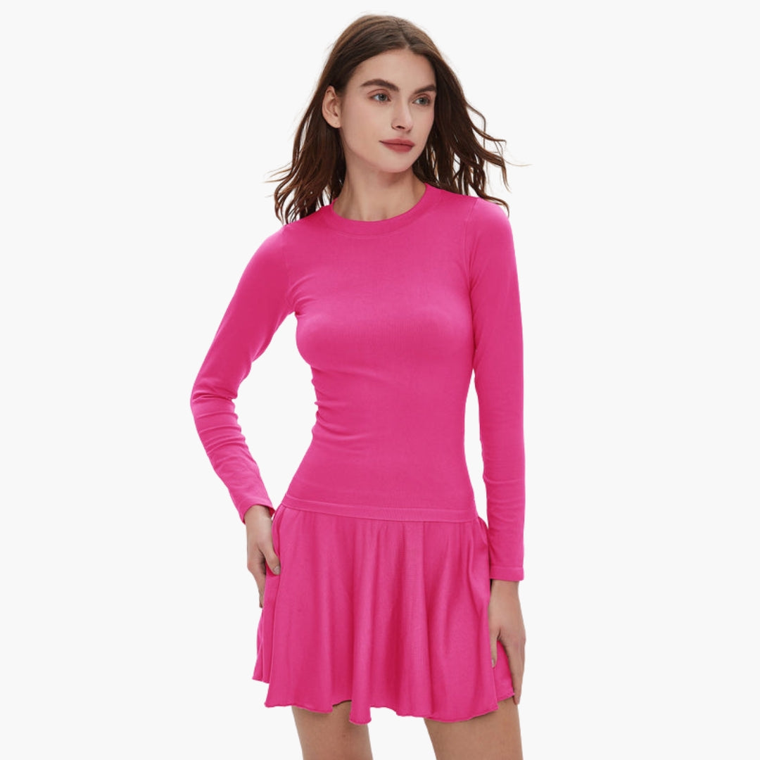 Robe femme à manches longues et jupe ample