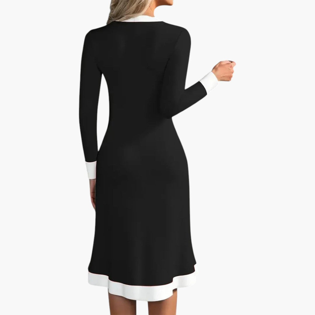 Robe femme avec boutons et manches longues