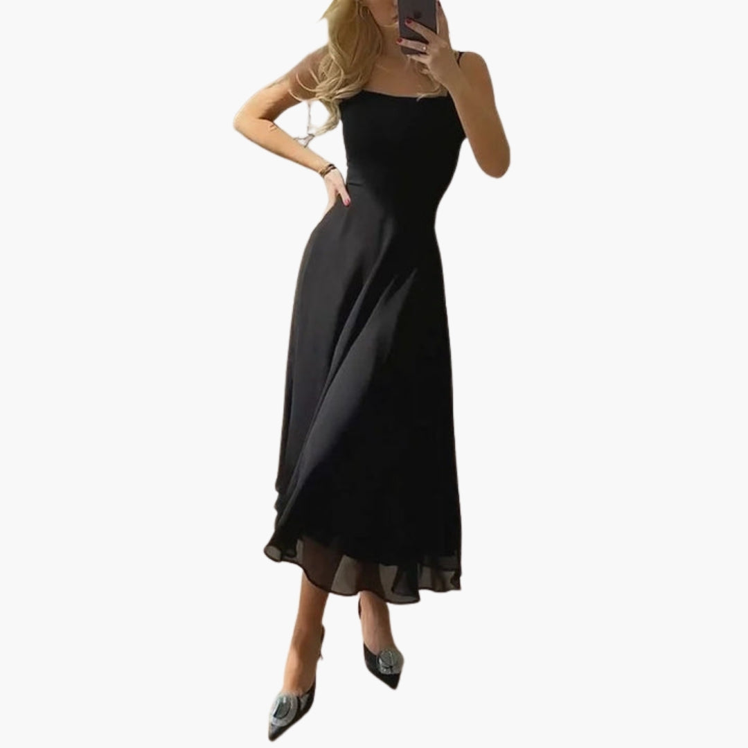 Robe femme sans manches avec encolure carrée