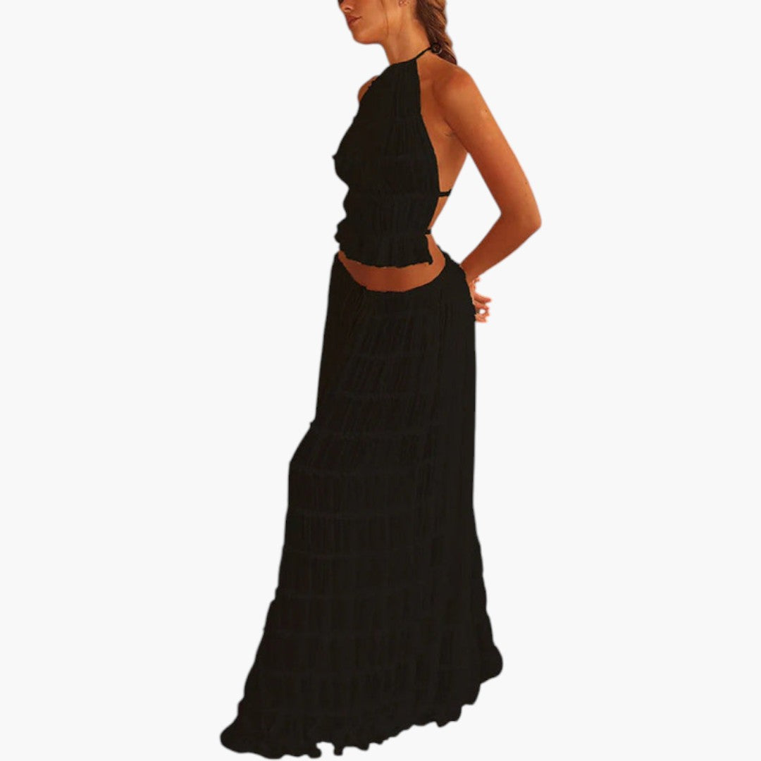 Robe longue pour femmes avec encolure dos nu