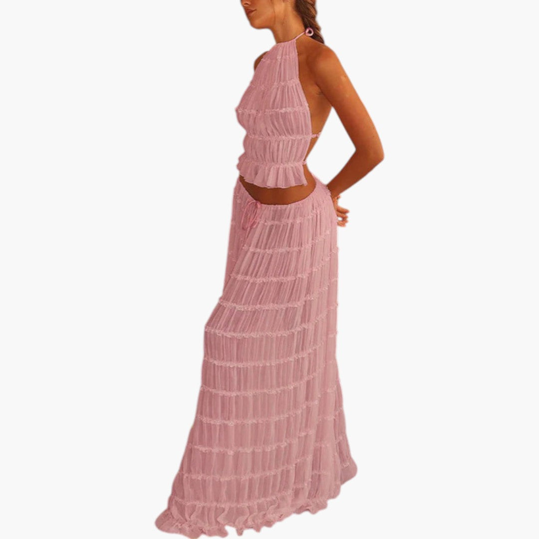 Robe longue pour femmes avec encolure dos nu