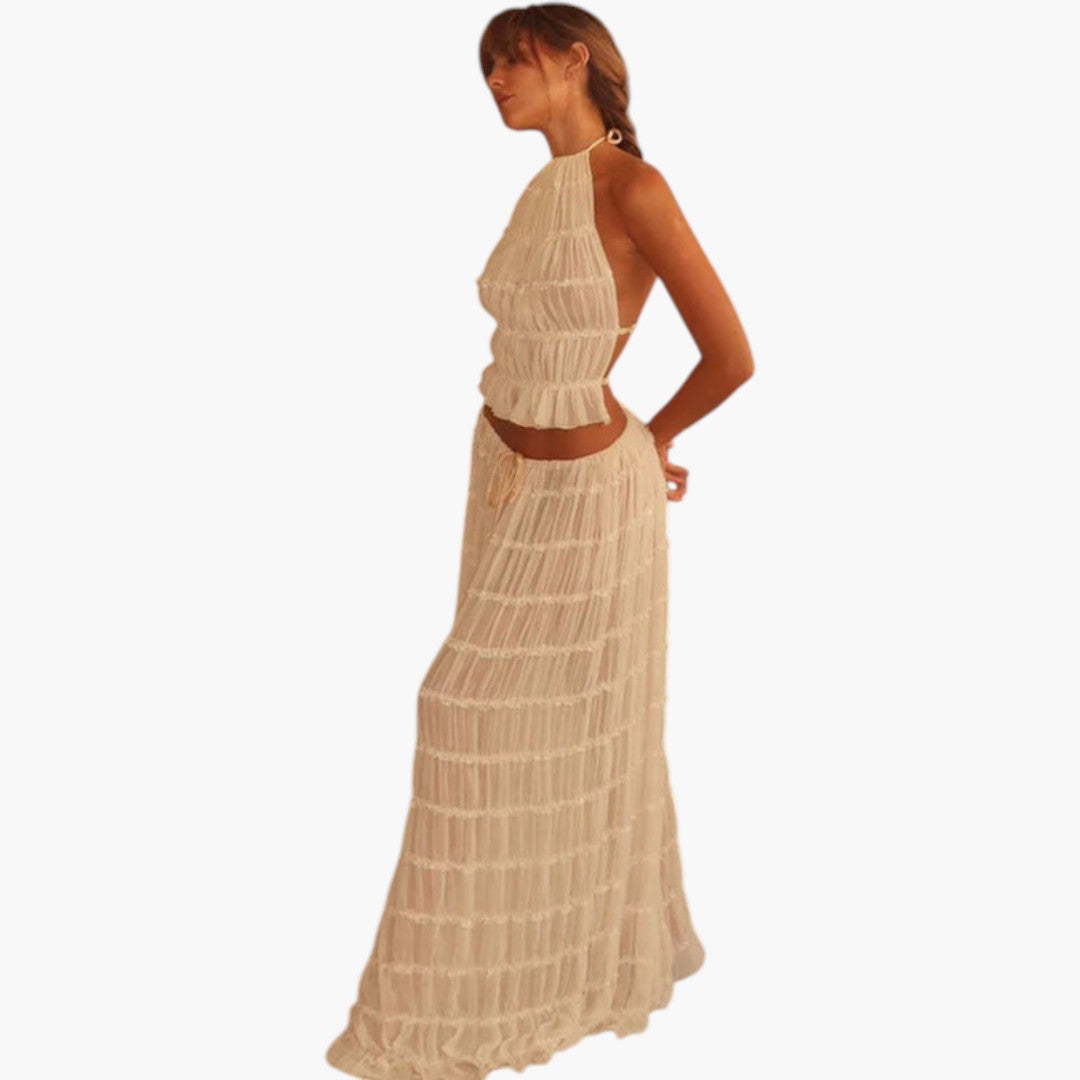 Robe longue pour femmes avec encolure dos nu