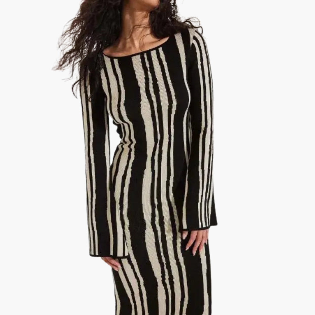 Robe longue femme à motif inspiré de la nature
