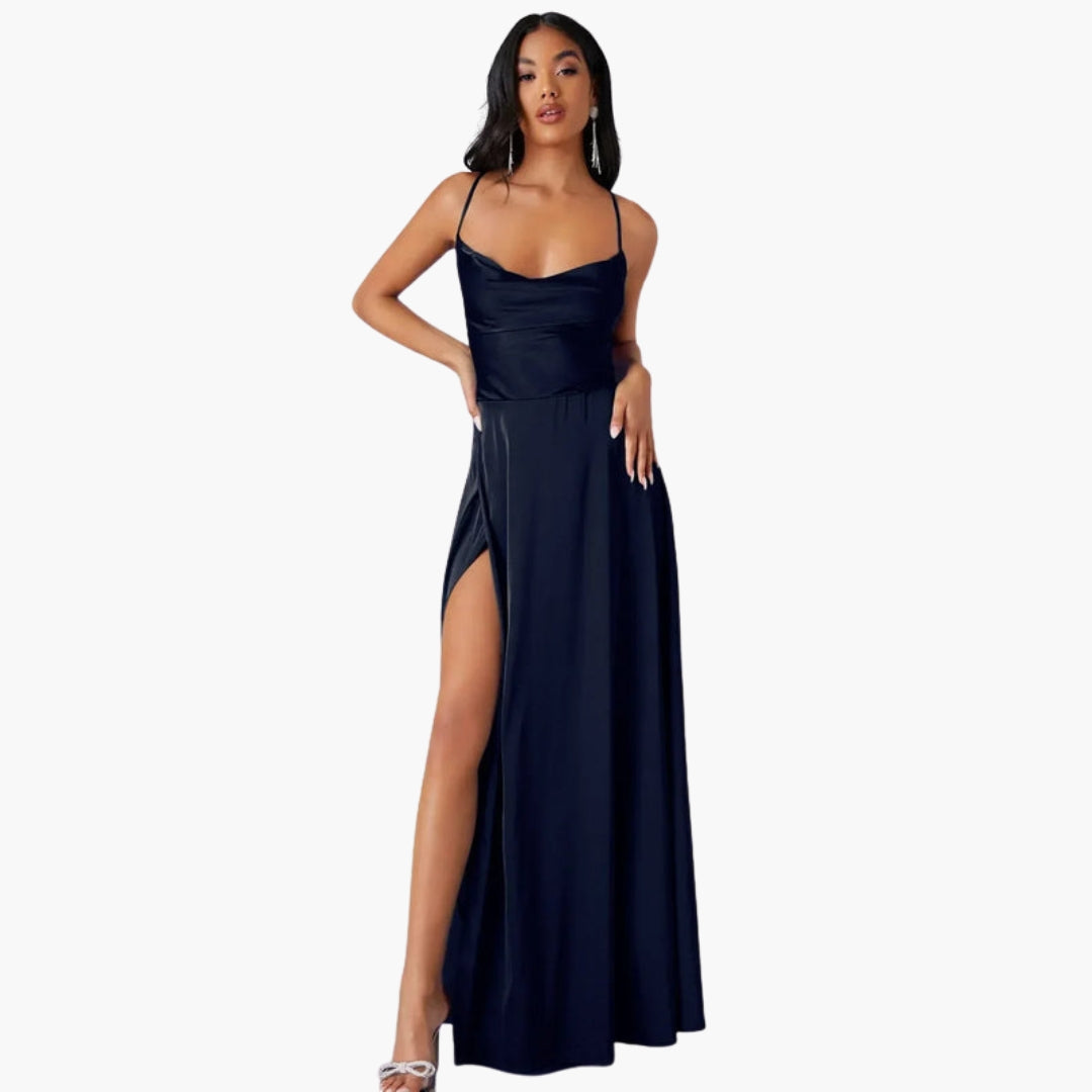 Robe longue femme sans manches avec dos ouvert tressé
