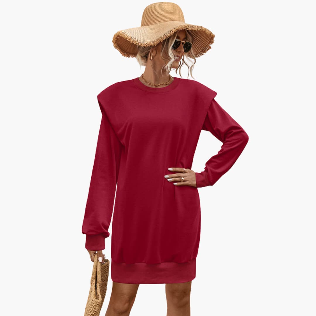 Sweatkleid für Damen mit Schulterpolstern