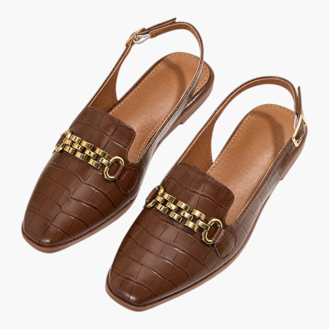 Sandales Femme avec Bout Carré et Boucle Métallique