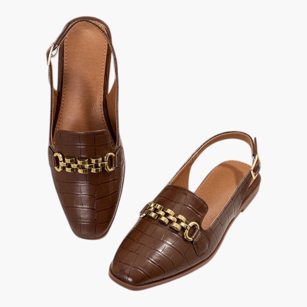 Sandales Femme avec Bout Carré et Boucle Métallique